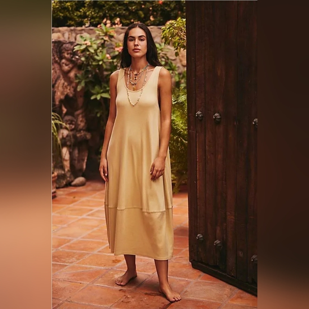 Free People Effortless Midi Dress Beach Casual Summer | Size Small